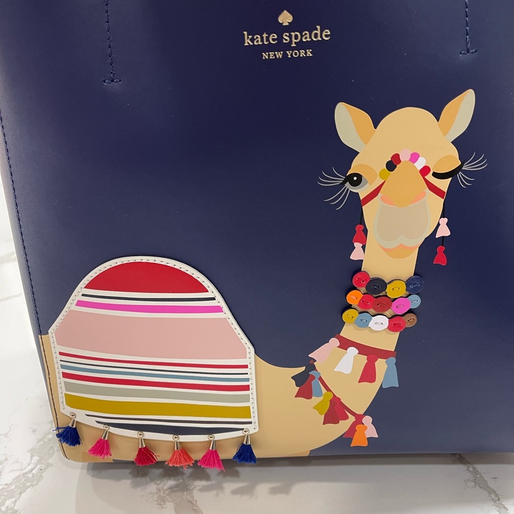 Kate Spade Navy Tote with Colorful Camel Design - Picture 16 of 16